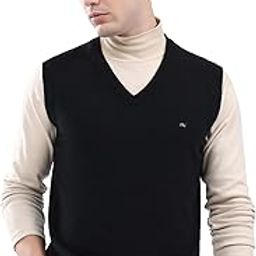 Men's Regular Fit Pullover | Solid Pattern | Pull On Closure with Sleeveless V Neck Winter Pullover for Men's-picture-13