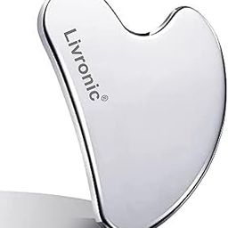 Premium SS Gua Sha Tool For Face | 100% 304 Stainless Steel Gua Sha | Facial Tools Metal Gua Sha | Tighten Skin Care Tools | Beauty Tool For Body Eyes Neck Massager Lymphatic Drainage, Sculpting & Neck Massage (Heart Shape)-1