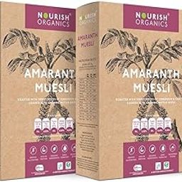 Nourish Organics Amaranth Muesli 280g each Pack of 2 | Healthy and Nutritious Breakfast Cereals with Whole Nuts | No Refined Sugar | Clean Label-21
