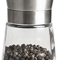 Marve Stainless Steel & Glass Salt & Pepper Grinder, Ceramic Blades, Adjustable Coarseness, Silver & Clear-picture-26