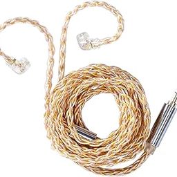 erjigo KZ Gold Silver Mixed Braiding Upgrade Cable 2 pin 0.75mm Replacement Earbuds Audio Cable Compatile with (C Pin (KZ-ZSN/ZSN PRO/ZS10 PRO))-28