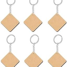 2 INCH Wooden Plain MDF Key Chains for Craft, Decoupage, Mandala, Decoration, Fluid Art MDF Plains, Resin Art Work & Decoration (Square) (Pack of 10)-picture-16