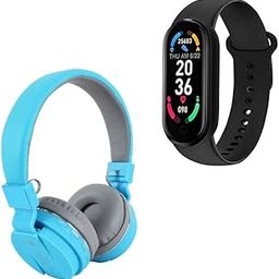 TechKing (SPECIAL with 12 YEARS WARRANTY Comfortable On-Ear Bluetooth Wireless Headphone, M6 Smart Fitness Band with Many Features Like Steps Counter, Calorie Counter etc-2