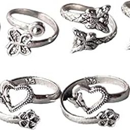 Women & Girls Metal Fancy Glossy finish Toe Ring Adjustable Bichiya/Leg Finger Ring_Combo_3 (A_C_P_110777_Silver)-image-79