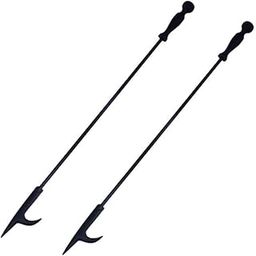 Rocky Mountain Radar Rocky Mountain Goods Long Fireplace Poker - Rust Resistant Black Finish - Heavy Duty Wrought Iron Steel - Decorative Look and Finish - Multi use tip - Indoor and Outdoor use (2)-image-31