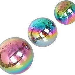 HANABASS 3pcs Stainless Steel Gazing Ball Set Colorful Mirror Surface Garden Sphere Reflective Hollow Ball Decor for Home and Outdoor-image-38