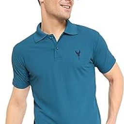 Men's Cotton Blend Polo Tshirt Has a Short Sleeve & Straight Hem-SNGKS-LtBlue-image-9