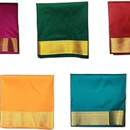 Silk-Cotton Blouse Piece Material 1 Meter for Women, Unstitched, Combo of 5 Navratri Special, Durga Puja Special, Oti Bharan, Ugadi Special (Rani, Green, Red, Mango, Peacock)-image-54
