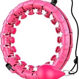 CLVMART Weighted Hula Ring Hoop for Weight Loss - 24 Detachable Rings (52 Inch), 360° Spinning Ball, Adjustable Size, Core Strengthening & Fat Burning Exercise Equipment for Men & Women-image-11