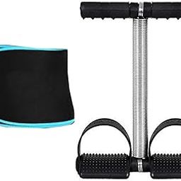 Single Spring Tummy Trimmer & Sweat Slim Belt for Abs Exerciser Waist Trimmer-Body Fat Buster Fitness Gym Equipment for Men and Women Black-image-95
