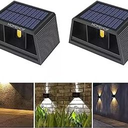 Homehop Solar Wall Lights for Home Decoration Outdoor Waterproof Adjustable Up and Down Decorative Lamp for Balcony, Porch, Patio, and Yard (Pack of 2)-picture-11