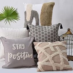 Blanc 9 Berlin Square and Rectangle Cotton Cushion Covers (Set of 5)-image-42