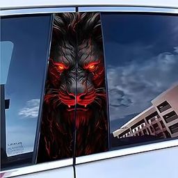 VVWV Car Pillar Stickers Lion for Car Door Pillar Stylish Exterior Car Decor for Panel (Lion)-picture-22