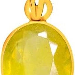Certified Yellow Sapphire Pukhraj 8.3 Carat or 9.25ratti Panchdhatu Alloy Gold Plating Touching Pendant for Men & Women-image-44