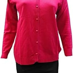 Women's Woolen V-Neck Cardigan - Heavy Daffodil Fabric Winter Wear Pure Wool Cardigan for Women - Free Size - Magenta, Large-picture-13