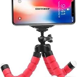 EASYSHOP Flexible Camera Tripod | Mobile Phone Holder Mount | with Mobile Phone Clip, Compatible with Most Mobile Phone Models (Red)-14