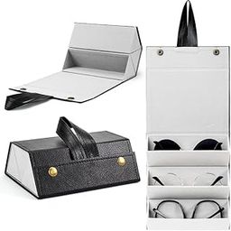 Sunglasses Organizer with Slots, Travel Glasses Case, Portable Sunglasses Storage Case Bag-image-1