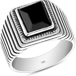 925 Sterling Silver BIS Hallmarked Black onyx Stone Statement Ring for Men and Boys-image-60