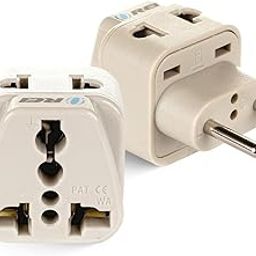Orei European Plug Adapter, India to Europe, Russia, Turkey & More - Type C - 2 in 1 - Perfect for Laptop, Camera Charger and More- CE, RoHS - 2 Pack -Beige - 5 Years Warranty-28