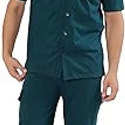 Cotton Coord Set For Men,Button Down Shirt and Cargo Pants Set,Clothing Set For Men-image-5