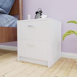 VIKI Bedside Table(Frosty white, Engineered wood, Suede finish) PUVIK-picture-14