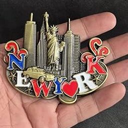 DT DECTONE Regular Metal Fridge Magnet, New York 3D Metal Magnet for Fridge, Study Table, Office Desk, Premium Gift, Best Home Decor Item for Travel Enthusiasts 8 X 7 CM, Pack of 1-image-86