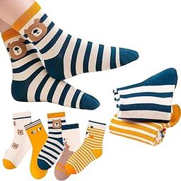 BEMBIKA Baby Socks Soft, Anti-Slip, and Stylish Socks for Toddlers, Perfect for Baby Crawling and Safety -(Striped Bear|6-8 Years Old)-image-62