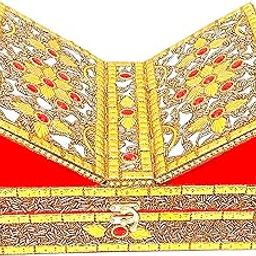 Santarms Handmade Wooden Geeta Box with Foldable Stand, Universal Book Holder for Bhagwat Geeta, Ramayan, and Pooja Path, Decorative Golden Wood Book Stand Box for Home Temple-image-56