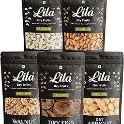 LDF Daily Needs Dry Fruits Combo Pack 1Kg | American Almonds, California Walnuts, Afghani Anjeer, Bold Cashews, Dried Apricot (200g Each)-image-25