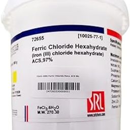 SRL Ferric Chloride Hexahydrate ACS Grade, 97%, 500Gm, CAS: 10025-77-1, Molecular Formula: FeCl3.6H2O, Molecular Weight : 270.30, Storage: Room Temperature, Shelf Life: 60 Months for laboratory use-image-4