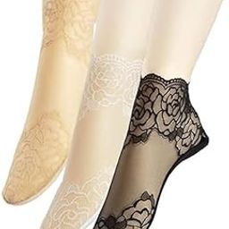 Lace Ankle Socks For Womens – 3 Pairs Net Socks Girl - Fishnet Ankle Women Socks_Free Size-image-63