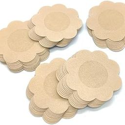 50 Pairs (100 Pieces) Nipple Pasties for Women Disposable Flower Nipple Covers Stickers for Women, Latex Free Satin Breast Petals, Skin Friendly, Sweat Proof, Adhesive Nipple Petals - Neutral Color-image-60