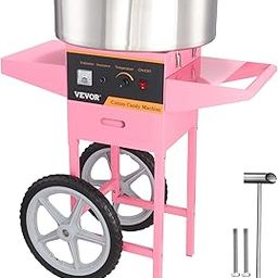 VBENLEM Commercial Candy Floss Machine in Pink Color with Trolley for Birthdays/Festivals/Carnivals-image-19