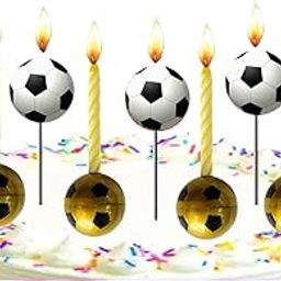 PartyToko Football Candles: Football Shaped Candles/Soccer Goal Birthday Party Cake Topper Candle Set Wax Candels/Birthday Theme Set of 11pcs-image-18