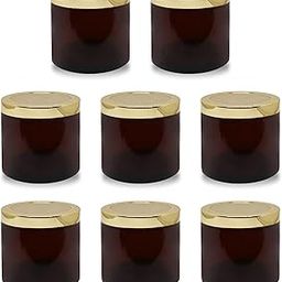 MYOC Amber San Jars with Golden Cap & Inner lid for Creams, Gel, Body Scrub & Butter, Leak-proof Reusable Refillable Portable Cosmetic Container for Makeup & DIY Cosmetic Use- 100gm(Pack of 8)-19