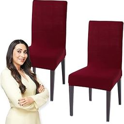 HOKIPO Elastic Chair Cover Set of 2 Stretchable Washable Dining Slipcovers (AR-4281-E4*2)-image-1