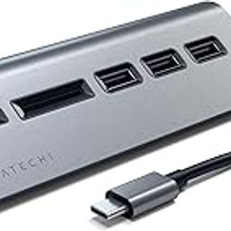 Satechi USB-C Combo Hub for Desktop - USB-A 3.0 Data Ports & Micro/SD Card Readers - for M2/ M1 MacBook Pro/Air, M2/ M1 iPad Pro/Air, M2 Mac Mini, iMac M1 (Space Gray)-0