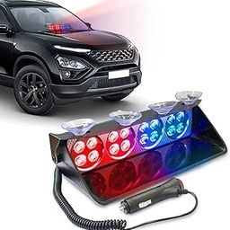 J-POP Car Police Light 16 Led Red & Blue Strobe Flashing Warning Emergency Led Lights for All Cars-23