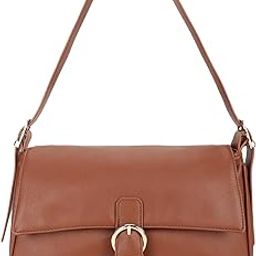 Buckle Chic Shoulder Bag in Premium-Quality Faux Leather with Comfortable Strap and Buckle Flap Detail - Secure Top Zip Closure and Inner Organizing Pockets - Trendy Everyday Bag-image-1