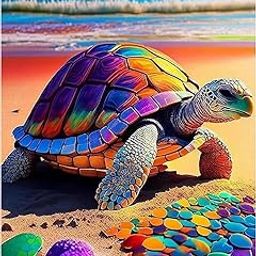 TREXEE DIY 5D Diamond Painting Kit for Adults & Kids, Colorful Turtle 5D DIY Diamond Art Kits Diamond Paint by Numbers Full Drill Diamond Dots for Gift Wall Decor and Relaxation Gem Arts 12x16 inch-image-11