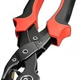 ZIODIC Revolving Leather Punch Pliers or Punching Machine with 6 Hole Sizes for Leather Belts, Watch Bands, Collars, Fabric, Craft Projects, Puncher (Black/Red)-4