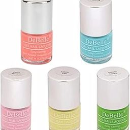 DeBelle Gel Nail Polish Combo Set of 5 Kiwi Lime Pastels -De Carnation (Blush Pink Nail Paint), Peppermint Pudding, Cherry Macaron, Lemon Tart, Matcha Cookie 40 ml(8ml Each Nail Paint)-picture-28