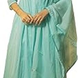 Women's A-Line Pure Cotton Floral Embroidered Kurta & Pant with Dupatta Set (R2STR9793)-image-78