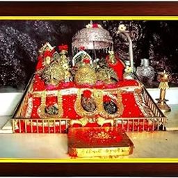 zig zag Goddess Maa Vaishno Devi / Mata Small Photo Frame For Wall Table Size Small ( 6x8 inches, Acrylic Glass),Brown-image-86