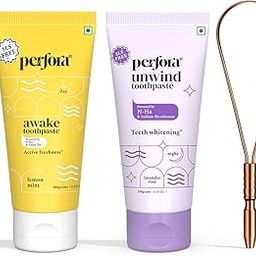 Perfora Tongue Cleaner&The Daily Routine Awake&Unwind Toothpaste Combo Active Freshness&Cavity Prevention Sls&Fluoride Free Toothpastes With N-Ha For Oral Care Copper Tongue Scraper,1 Count-picture-21