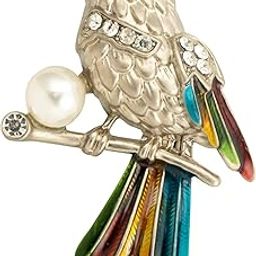 Multi Colour Bird With Stone And Pearl Detailing Brooch, Suit Stud, Shirt Studs, Lapel Pin Accessories for Men Women-image-99