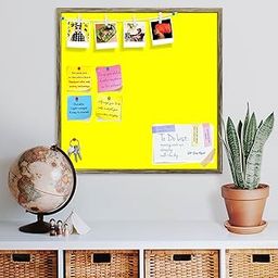 ArtzFolio Yellows Family Yellow Colour | Bulletin Board Notice Pin Board | Vision Soft Board Combo with Thumb Push Pins & Sticky Notes | Antique Golden Frame | 12 x 12 inch (30 x 30 cms)-picture-11