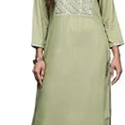 Women's Viscose Rayon Straight Fit Embroide Straight Ethnic Kurta (KT5GN7760)-11