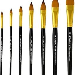 Pine Art® 7 Pcs Cat's Tongue Paint Brush Set – Oval Filbert Brushes for Acrylic, Oil & Watercolor Painting | Professional Artist Brushes Combo Pack-image-44