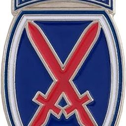10th Mountain Division Logo Vintage Metal Pin Hat Shirt Pin Tie Tack Pinback, 1 x 1 3/4 inches, Metal, no gemstone-image-24